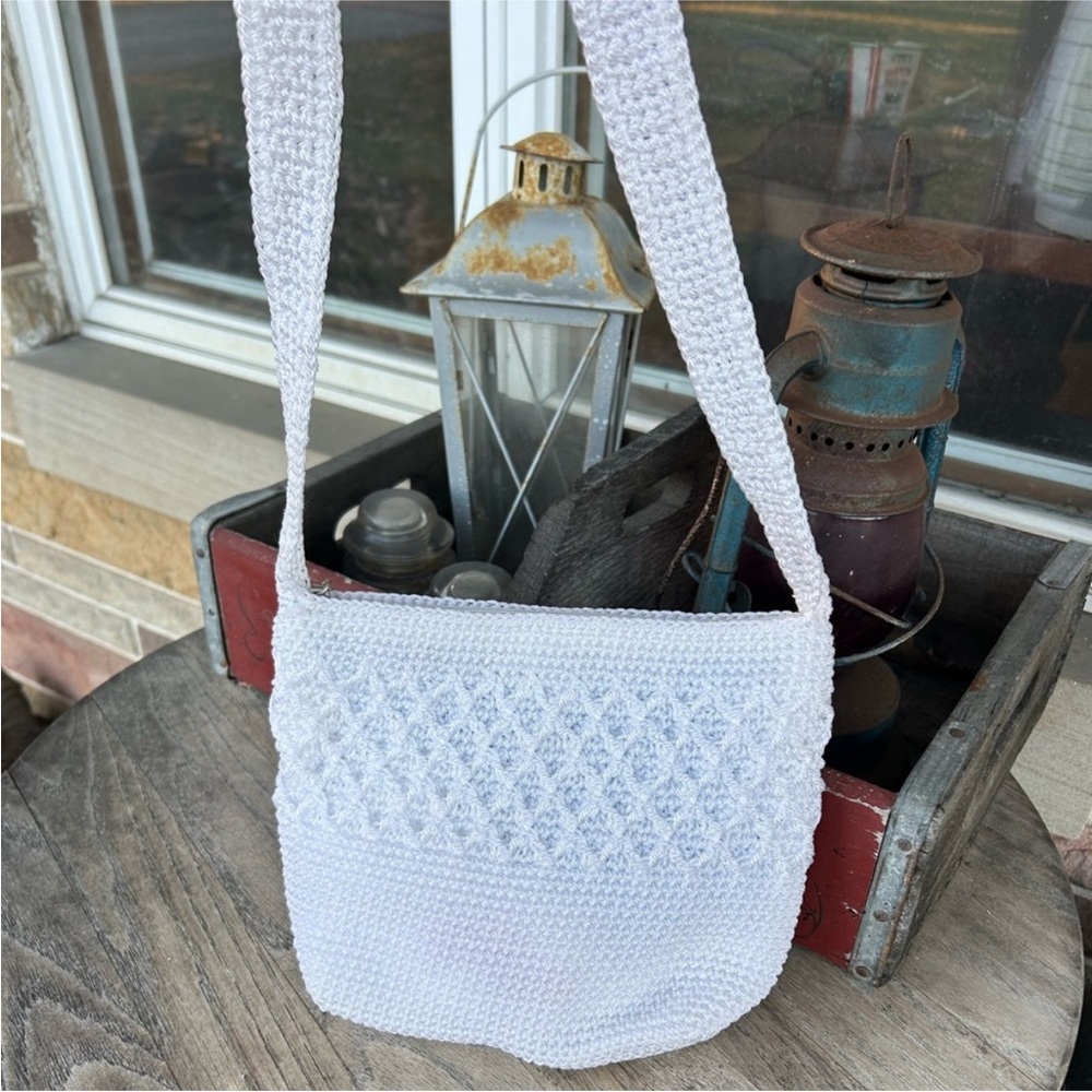 Worthington White Crochet Shoulder Bag